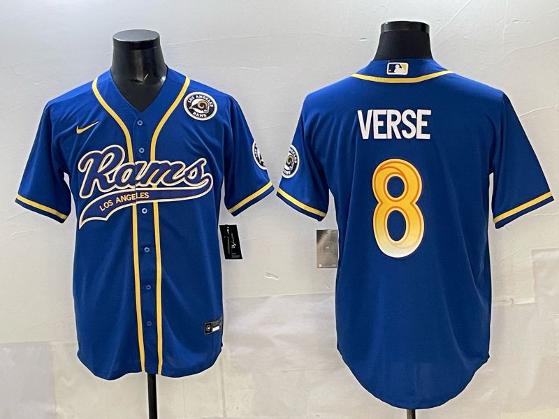 Men Los Angeles Rams #8 Verse Blue Joint Name Nike 2025 Limited NFL Jersey style 04->oakland raiders->NFL Jersey